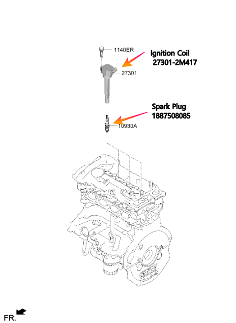 Genuine Hyundai Tucson NX4 Ignition Coil  Sonata K5 Sportage Kona 27301-2M417